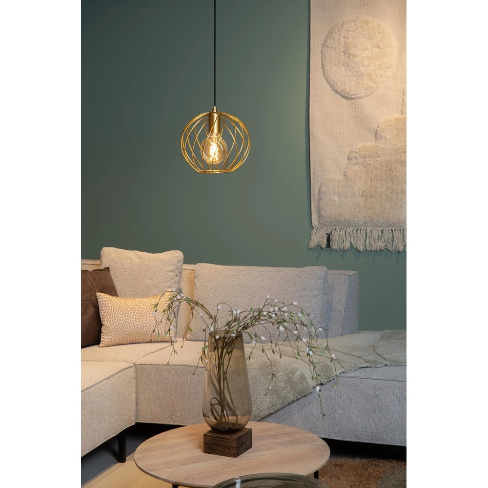 Pendant lamp Danza Ø 25cm gold Lucide 5411212211507