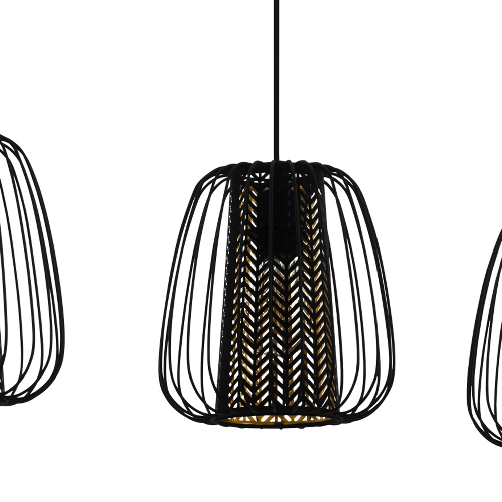 Dining room pendant lamp Curasao black with gold Eglo 9002759996628