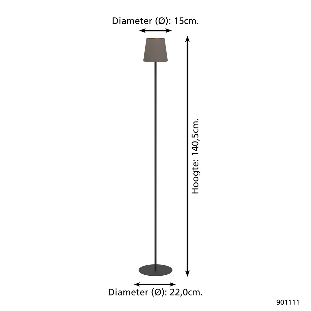Floor lamp Fiorana 140cm - black Eglo 9008606306916