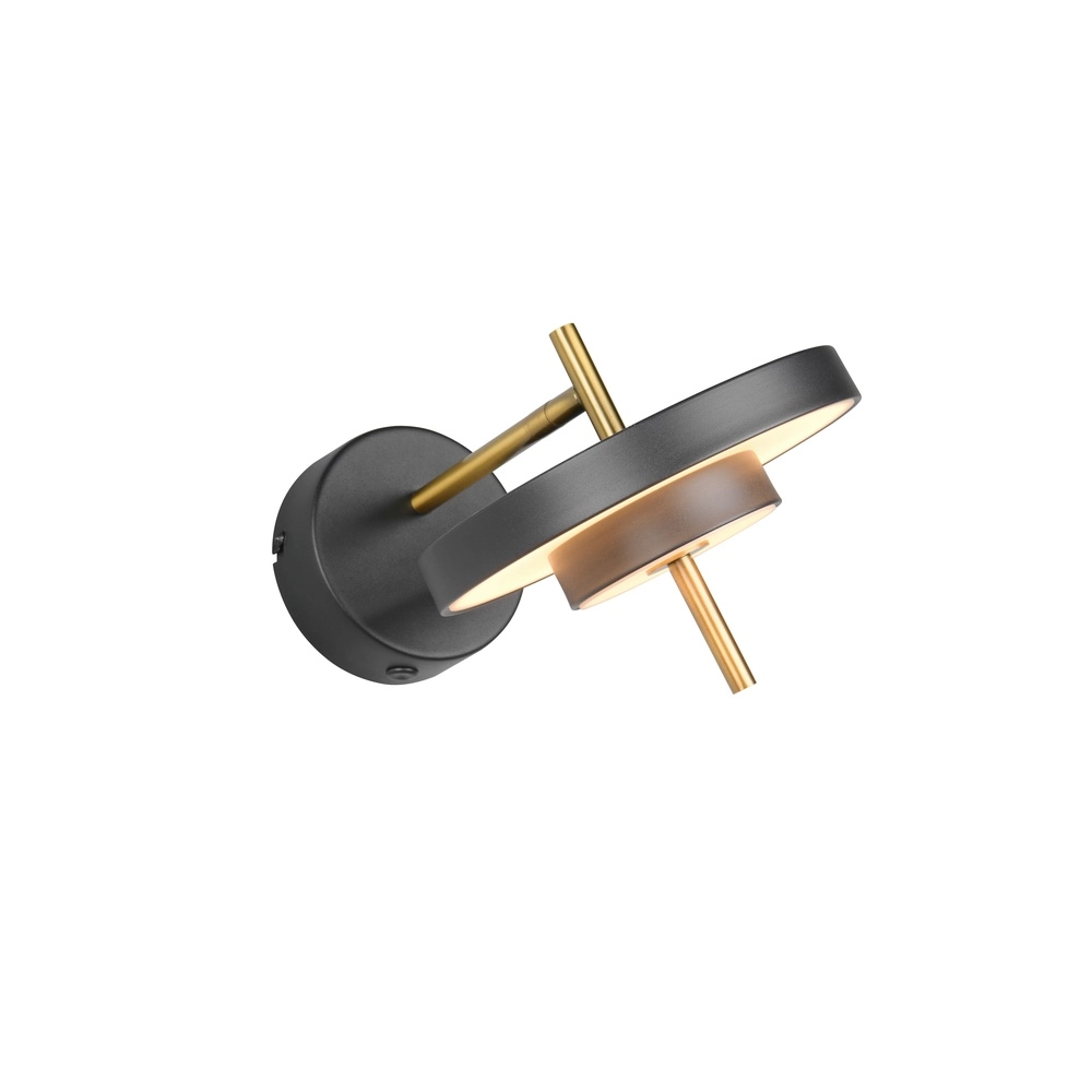 Modern wall lamp Keaton black with gold Trio 4017807655742