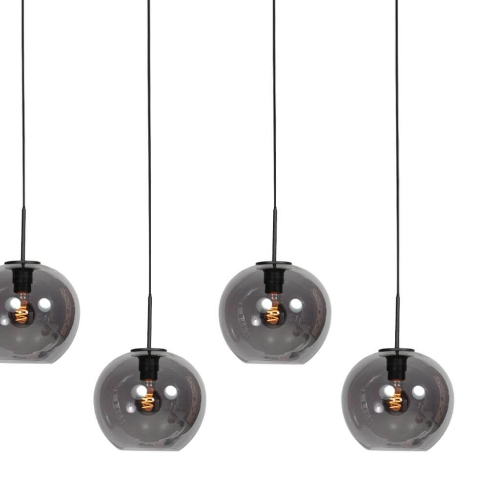 Pendant lamp HaloSwap black with ball smoke glass Steinhauer 8712746179668