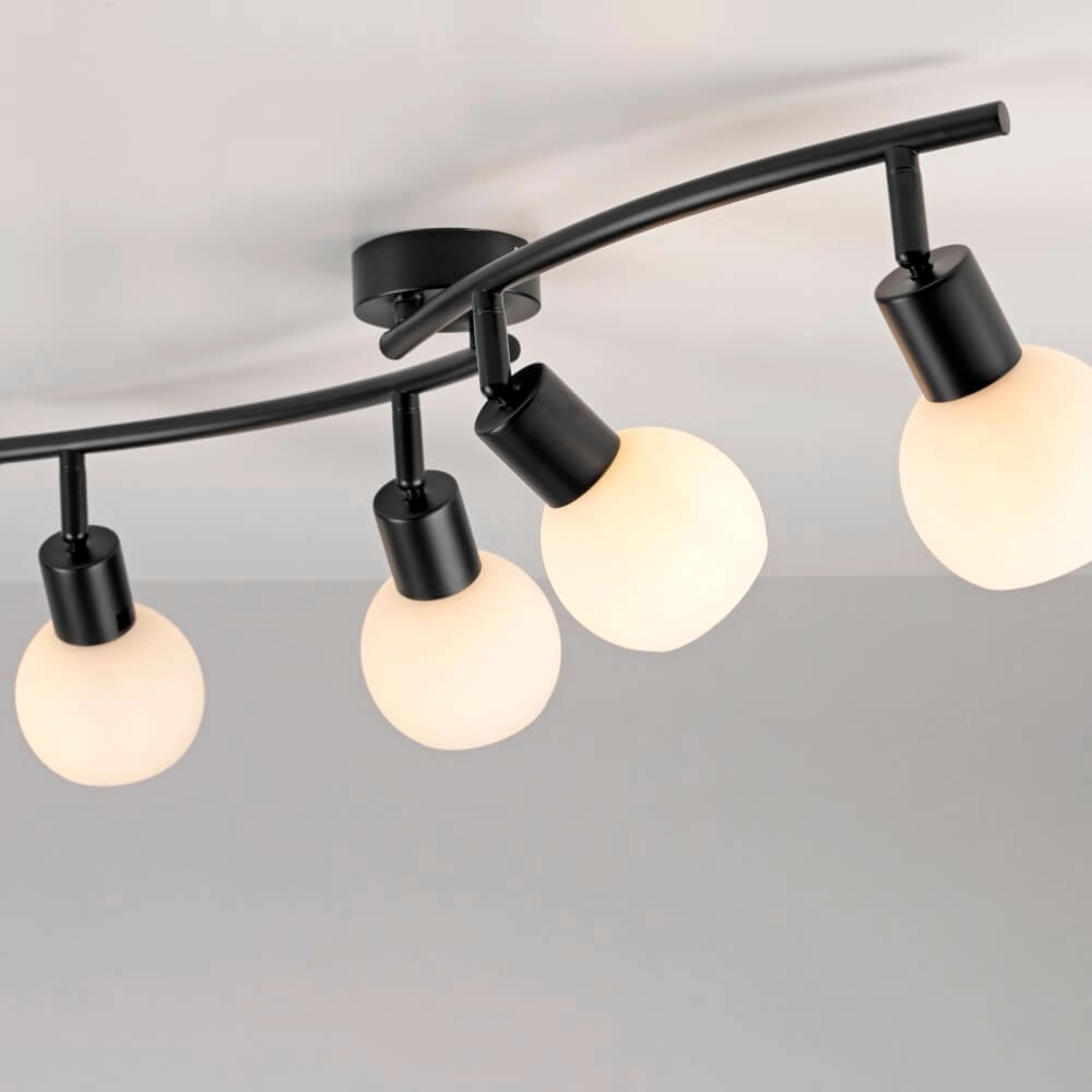 Black ceiling lamp Loki 4-light Just Light 4043689000790