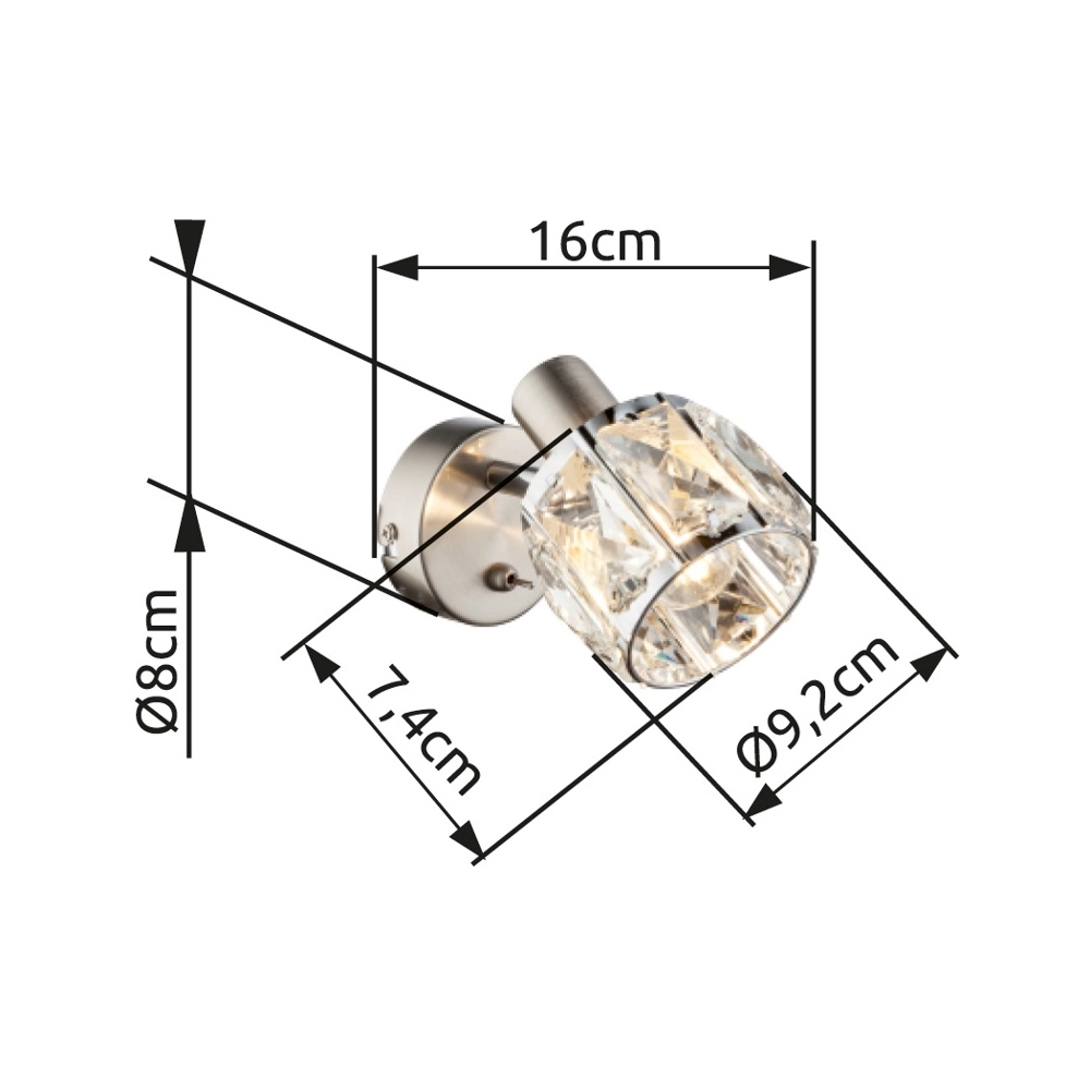 Wall lamp Kris nickel Globo 9007371357253