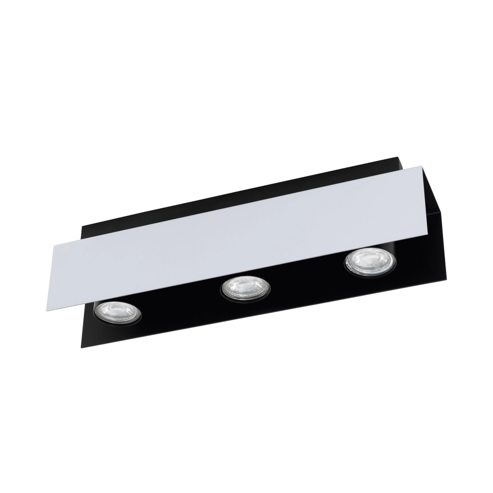 Ceiling lamp Viserba 3-light white and black