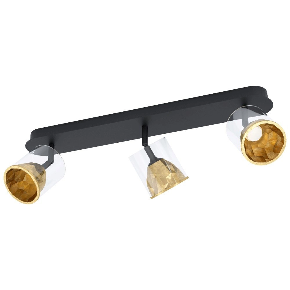 Black ceiling lamp Melito with gold 3-lights Stars of Light 9002759395759
