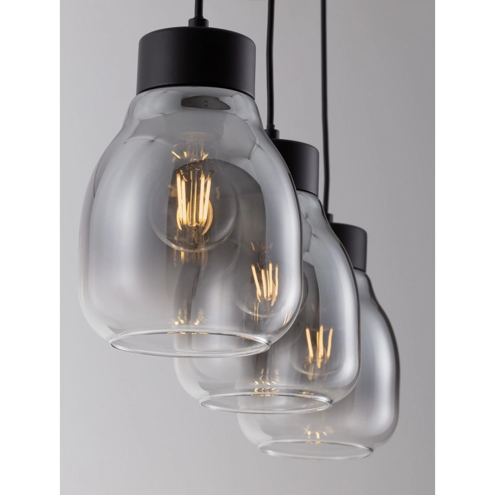 Pendant lamp Blacu 3-light black straight Lyora 5212017447494