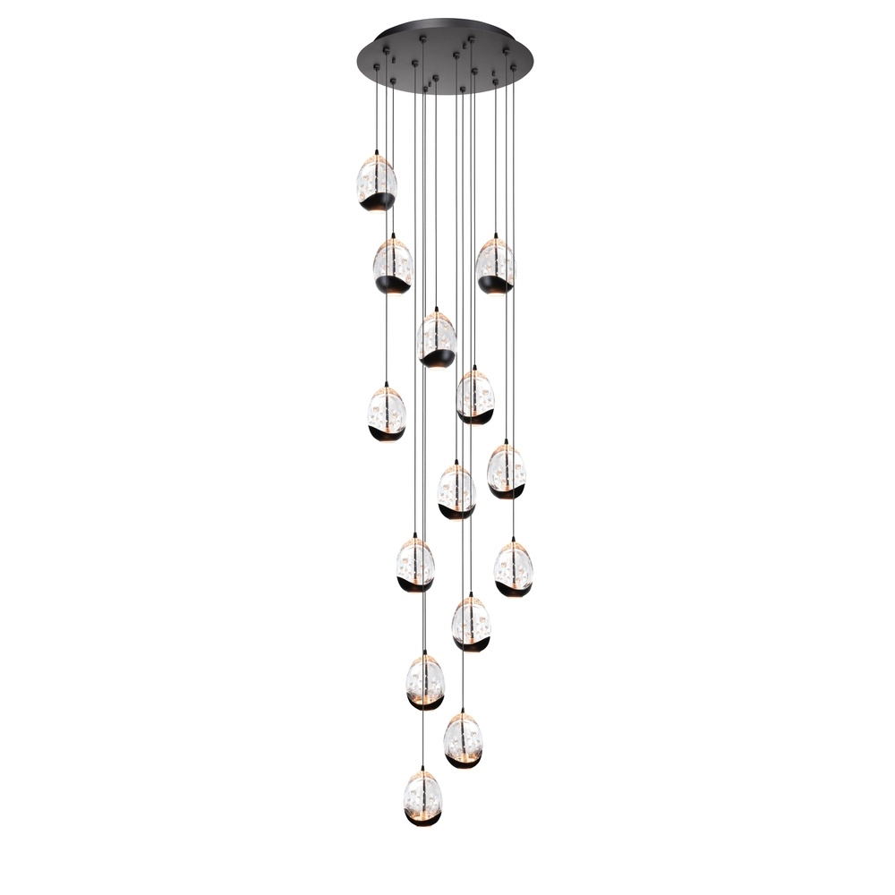 Pendant lamp Clear Egg black 14-lights