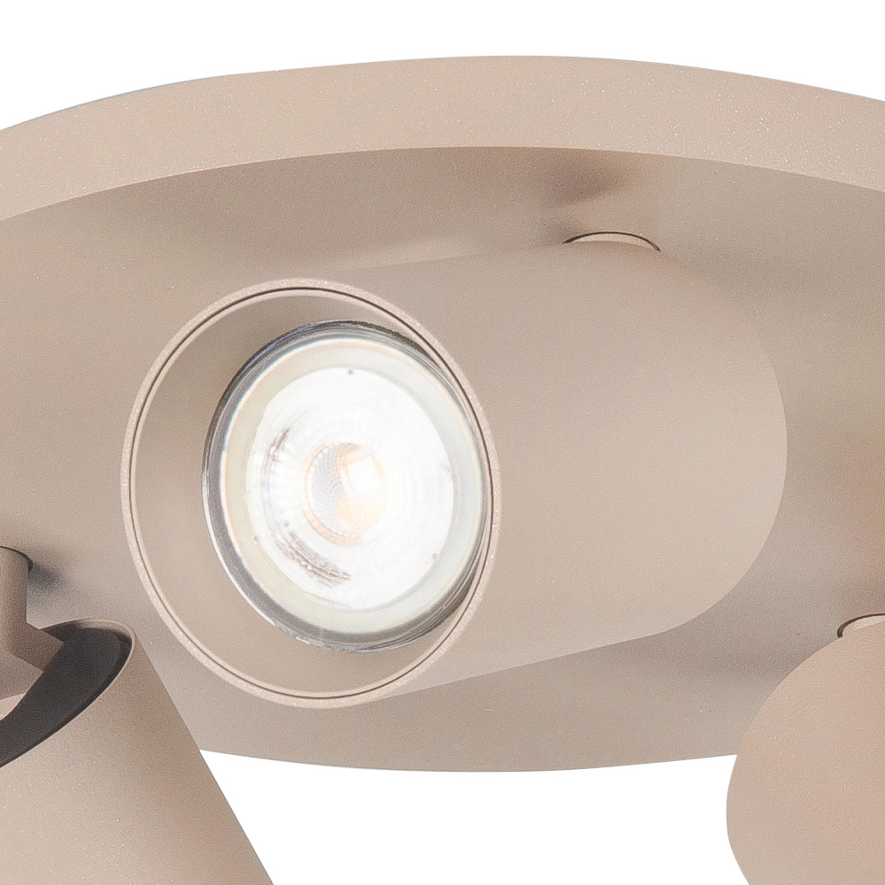 Surface-mounted spot Mila 3-light round sand brown Highlight 8718379050411