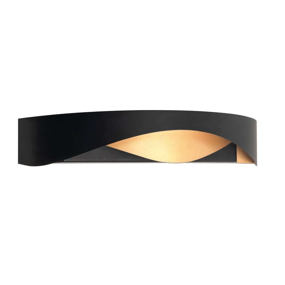 Desing wall lamp Ascoli black with gold