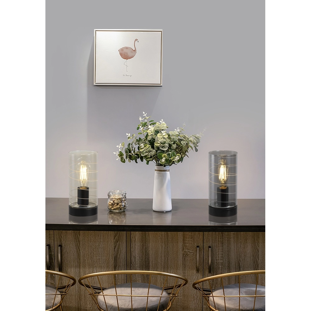 Table lamp Broughton Amber glass Searchlight 5053423300856