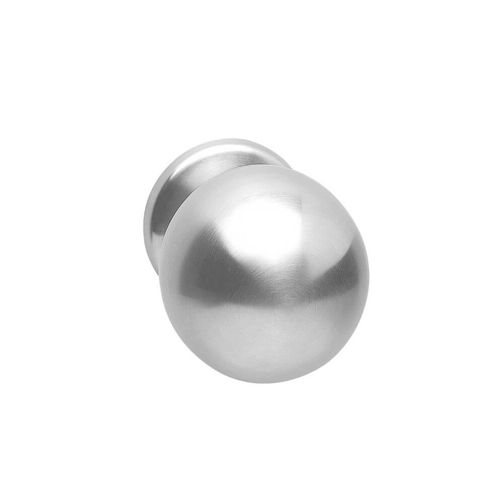 Front door knob Castor one-sided mounting stainless steel Ø 7.5cm