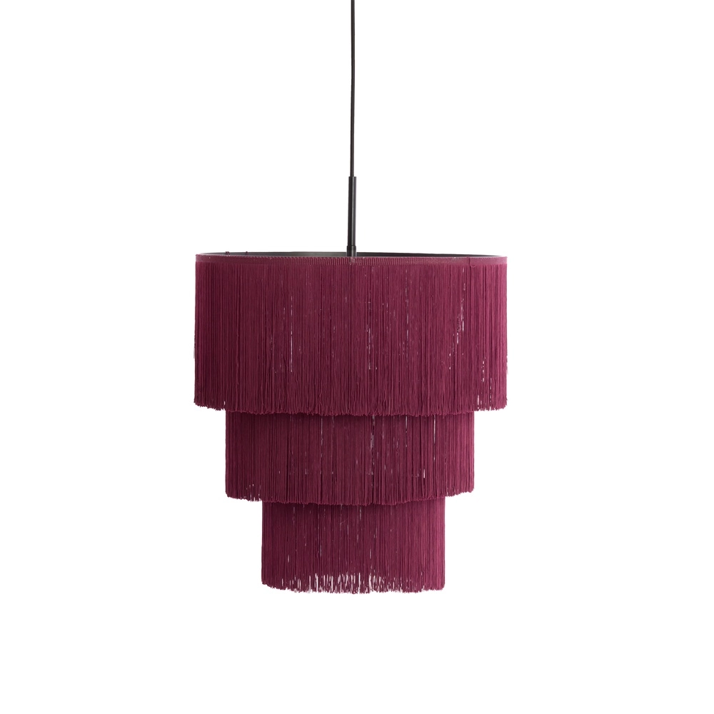 String pendant lamp Malaika Ø 45cm - dark purple