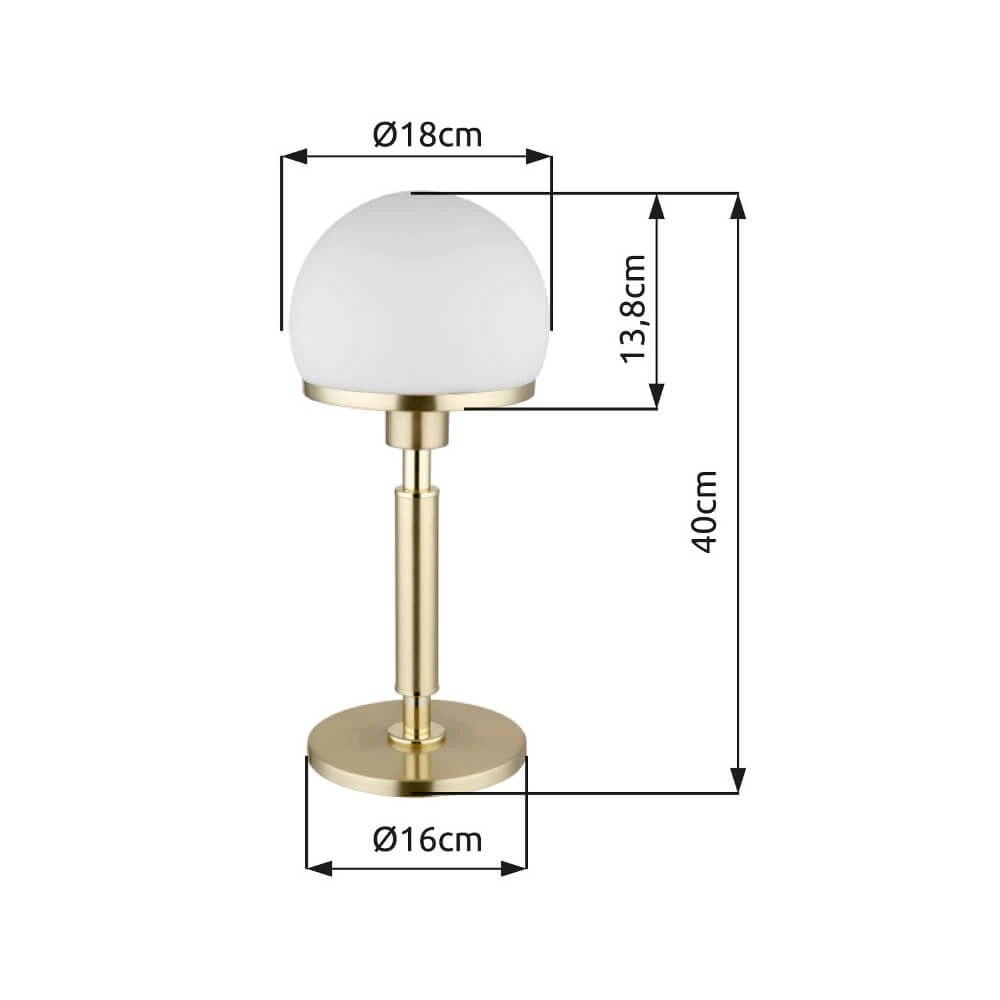 Table lamp Haku gold with white glass Globo 9007371450312