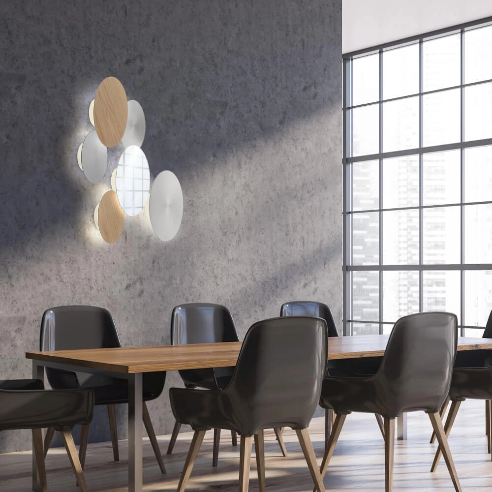 Design wall lamp Akku Puntua Ø 18cm grey Paul Neuhaus 4012248372487