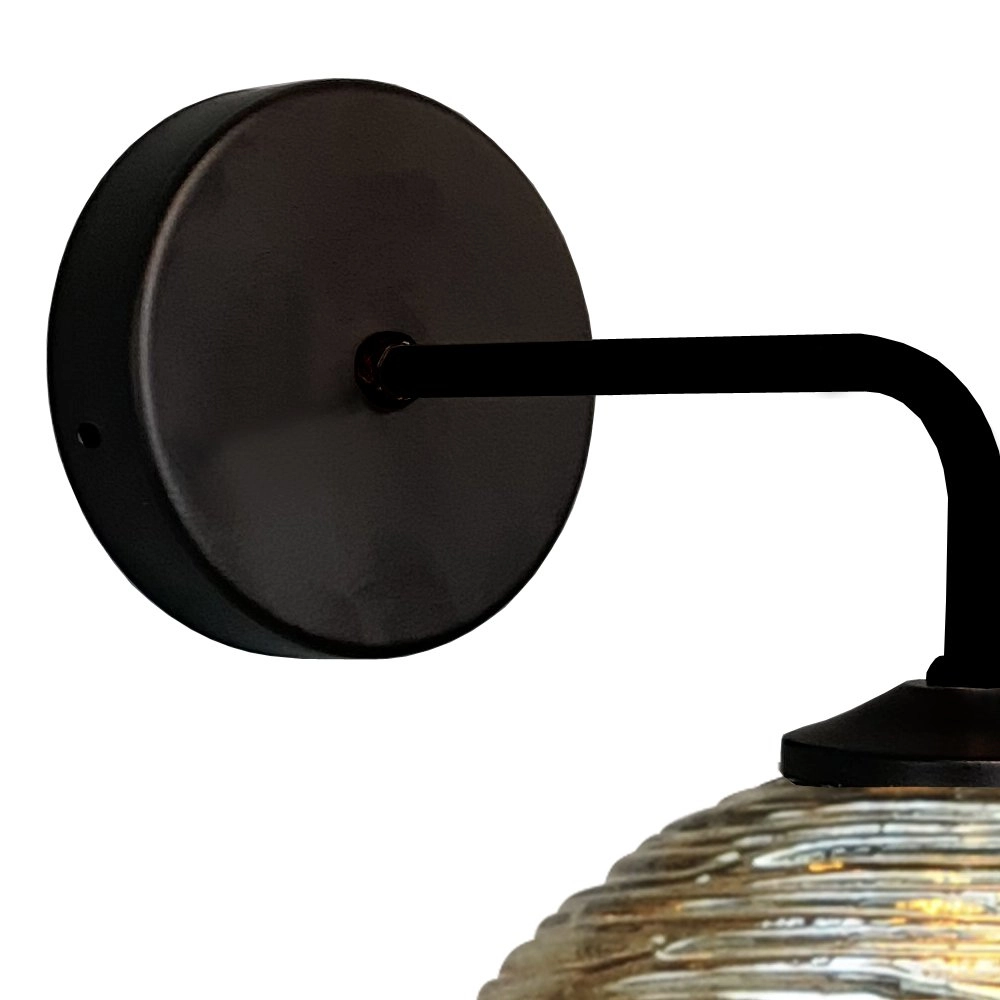 Black wall lamp Quinto with striped glass Masterlight 8718121247687