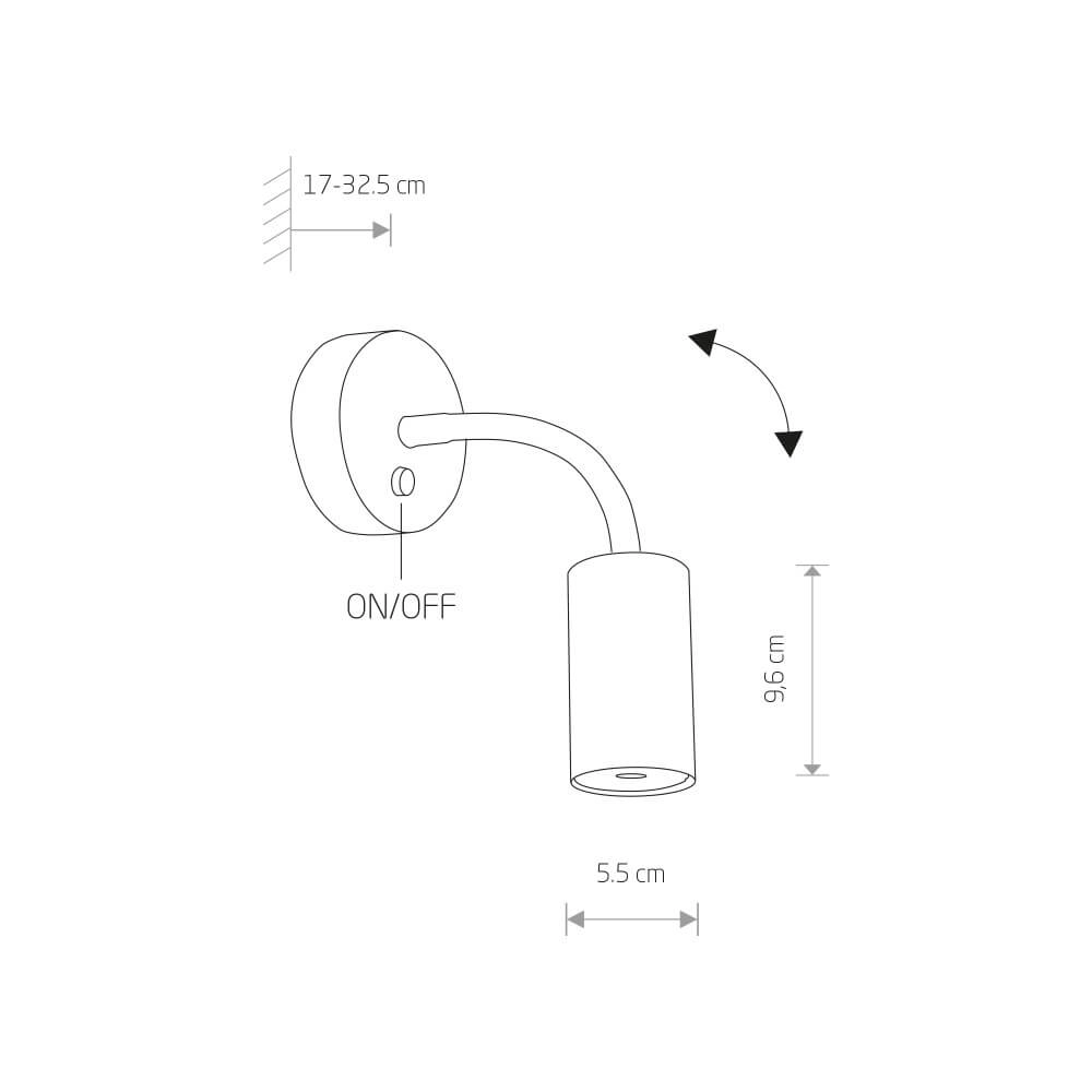 Flexible wall spotlight Eye Flex gold Lyora 5903139906791