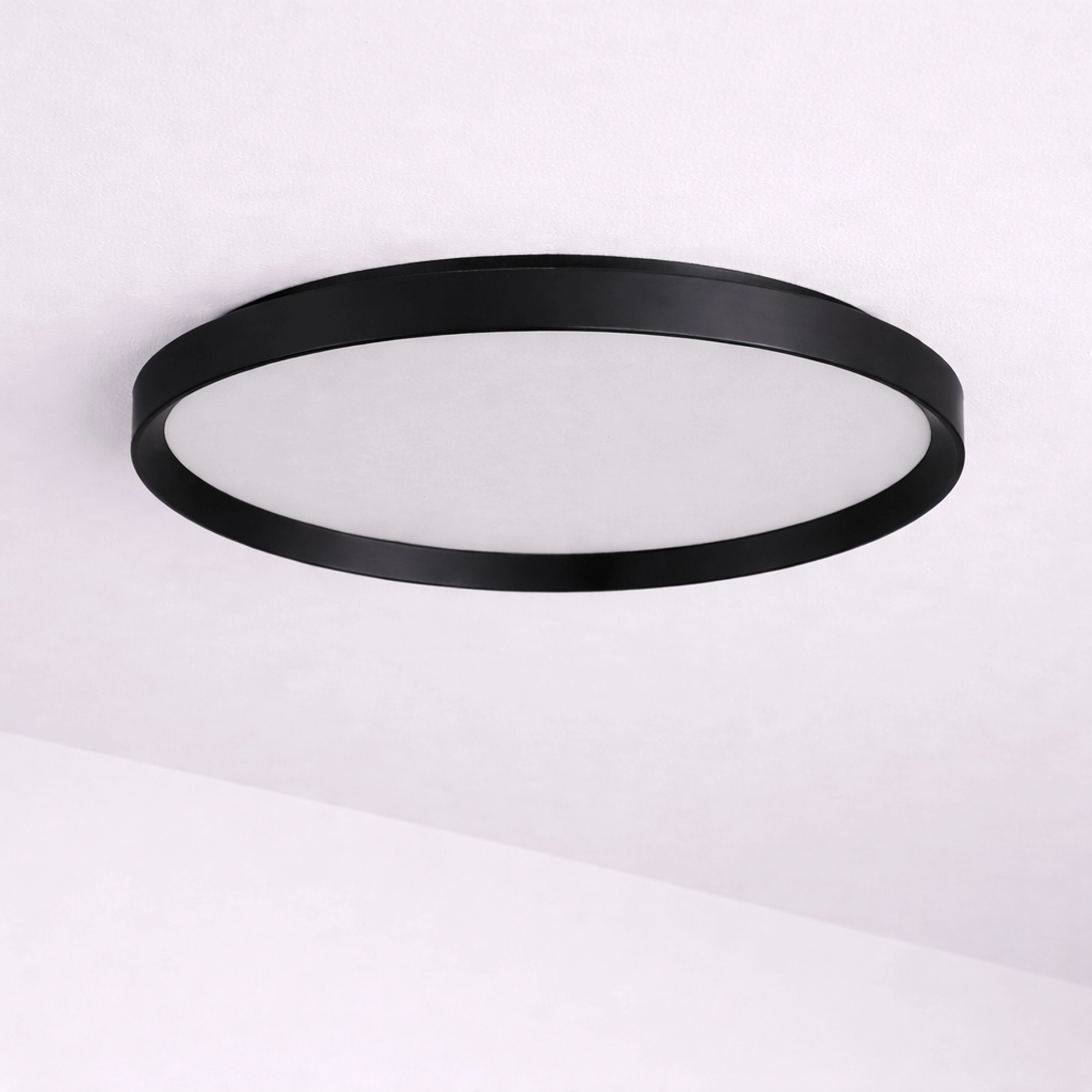 Sleek ceiling light Prisma black Ø 35cm Lyora 5053423315201