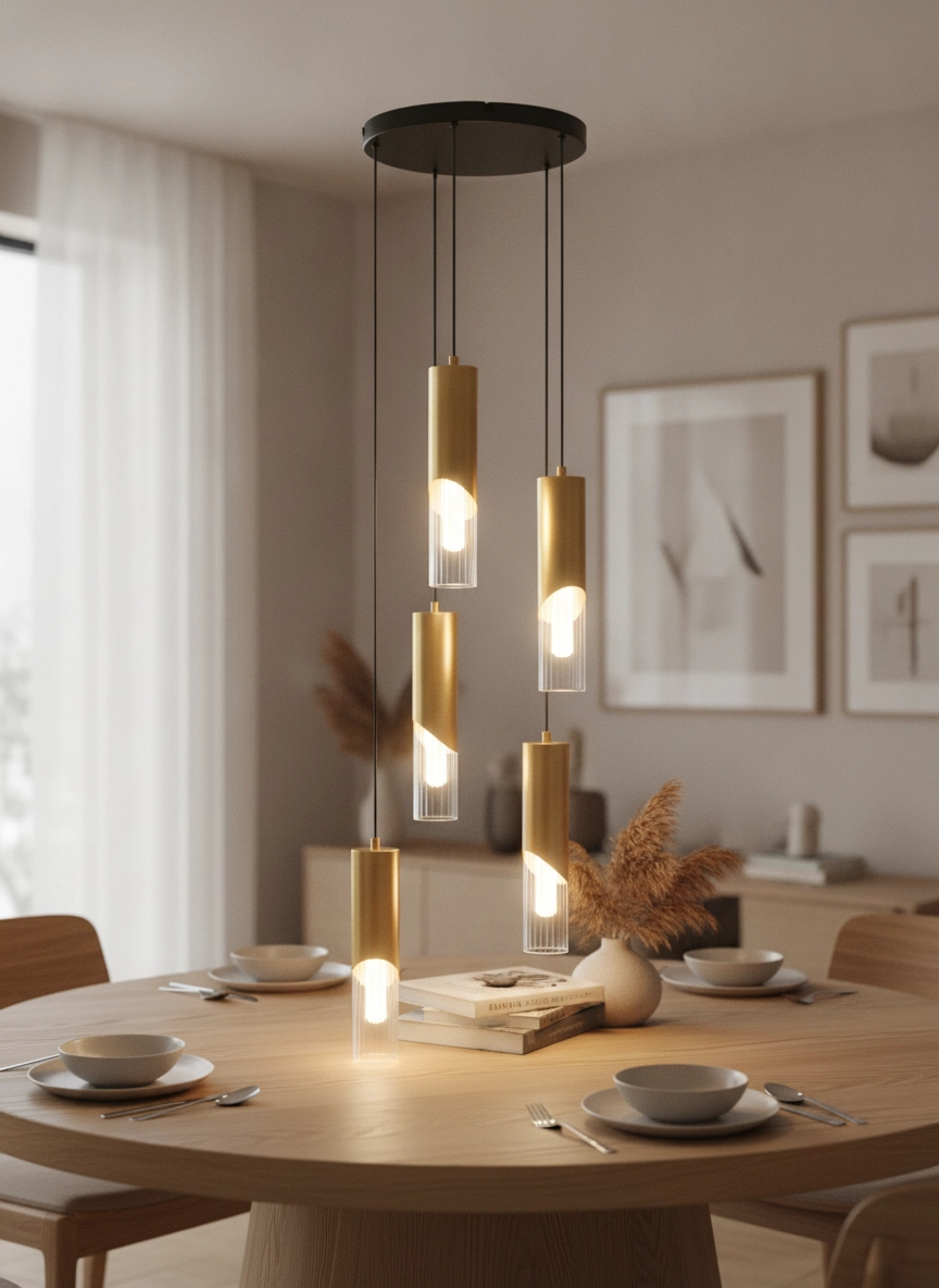 Design pendant lamp Modesto Ø 33cm gold 5-lights