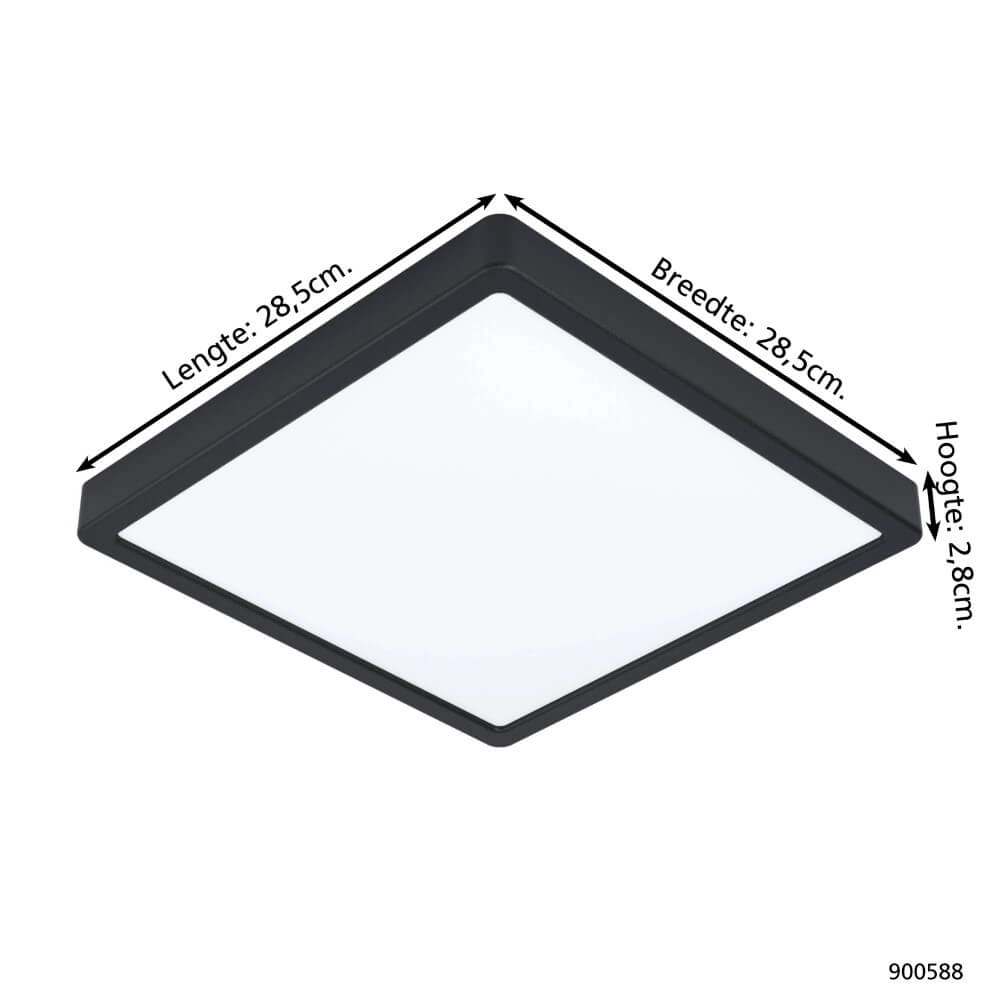 Black ceiling lamp Fueva 5 28.5 by 28.5cm Eglo 9008606244881