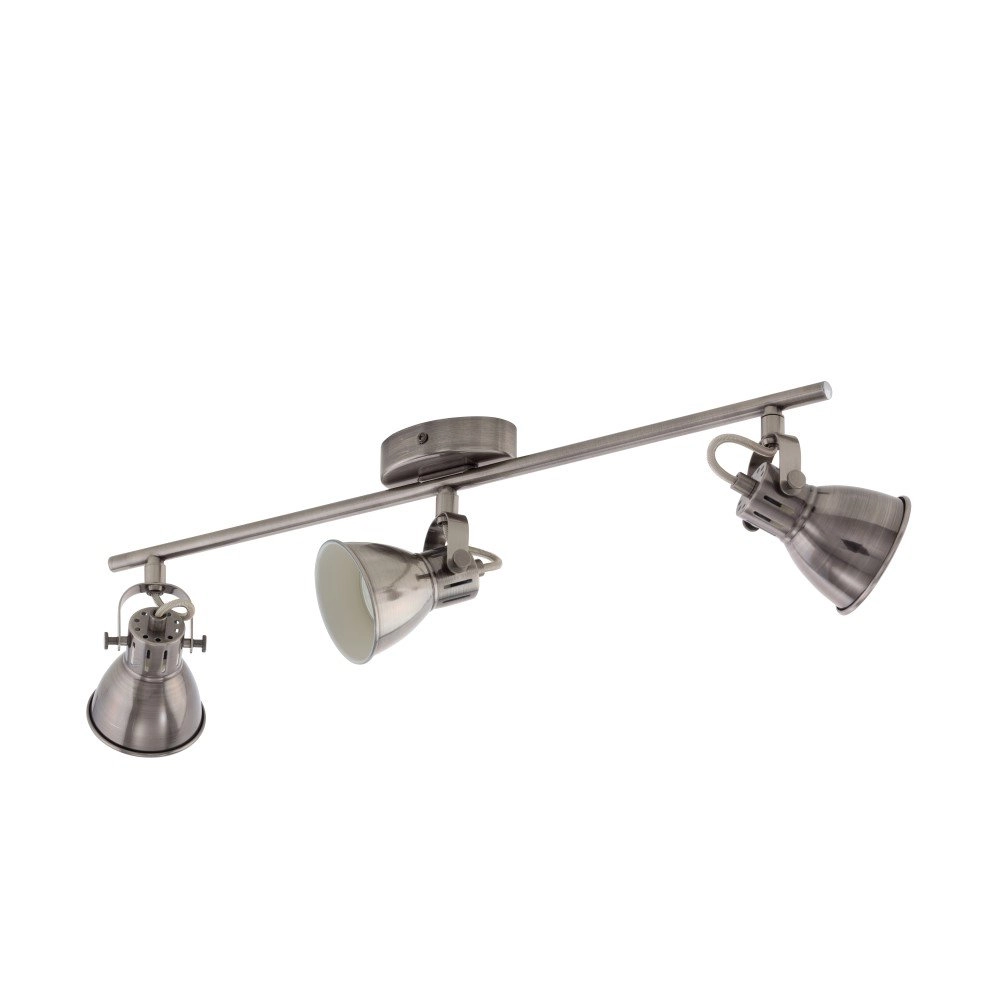 LED flush ceiling light Seras 3-light nickel with cream