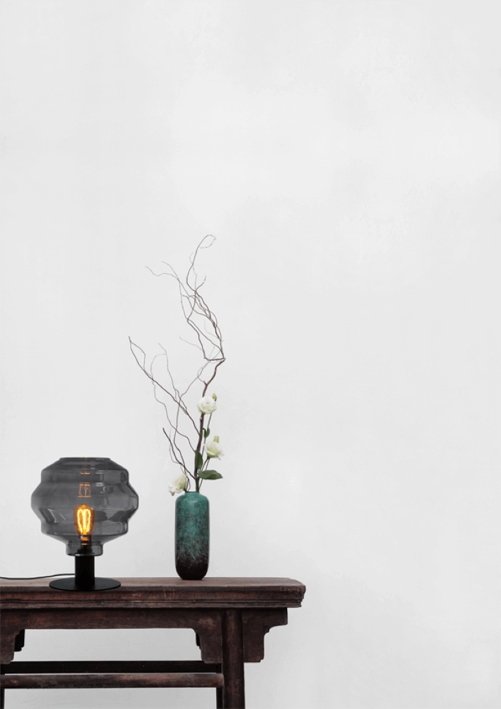Table lamp Porto with Ball smoke glass Ø 30cm Masterlight 8718121271408