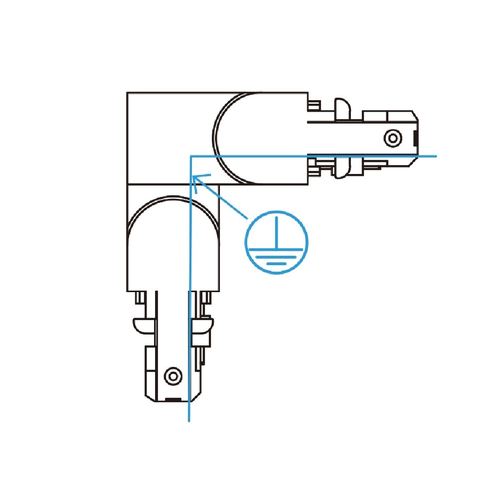 2-phase corner connector Duoline Earth inside white Trio 4017807470505