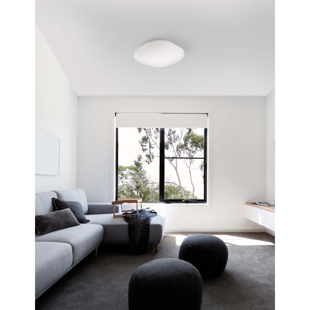 Ceiling lamp Sens white glass