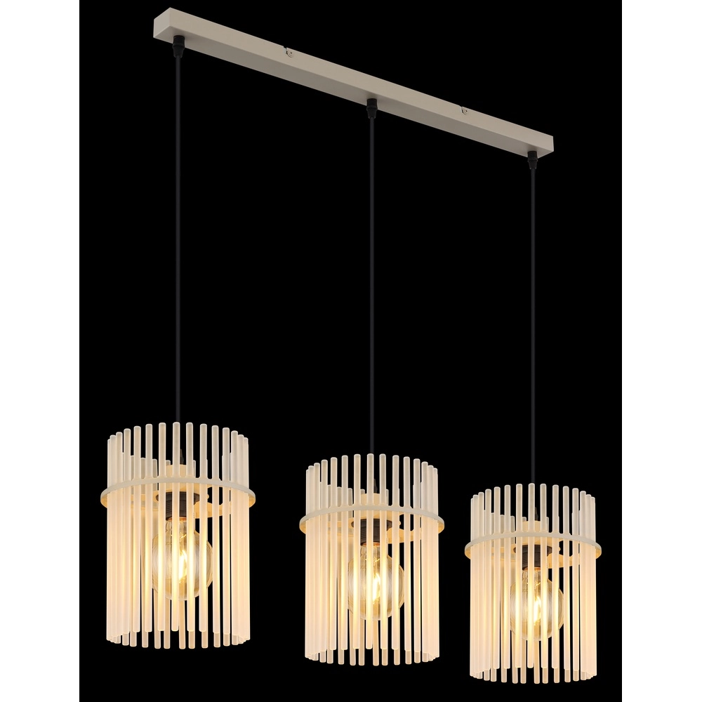 3-light pendant lamp Gorley sand brown with glass Globo 9007371566716