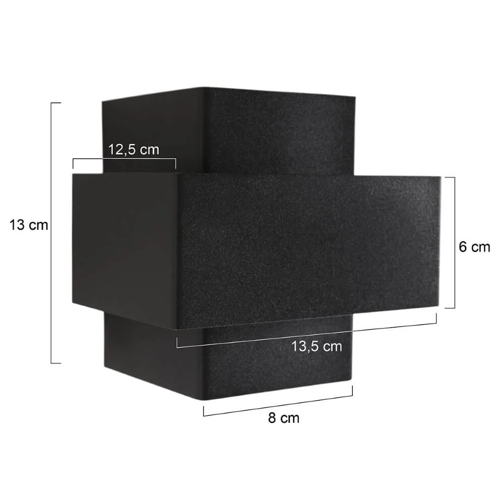 Black wall spotlight Muro square Steinhauer 8712746152708