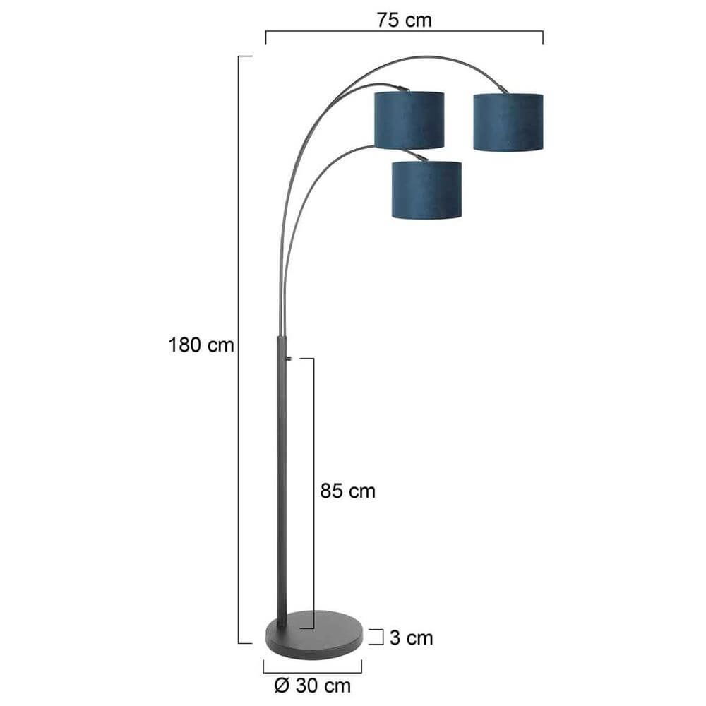 Floor lamp Sparkled Light black with blue caps Steinhauer 8712746173628