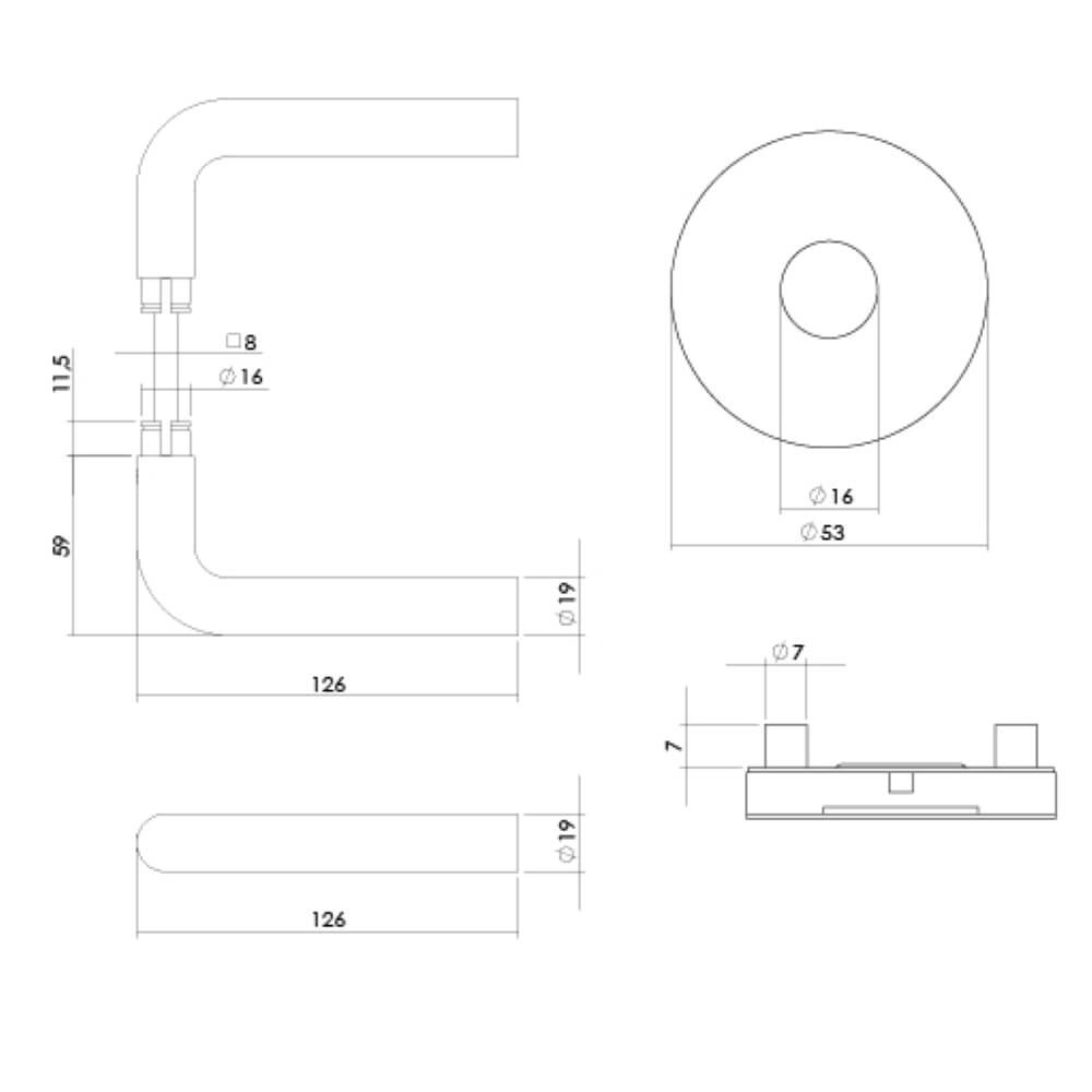 Backdoor hardware Luzern Round brass Intersteel 8714186697054