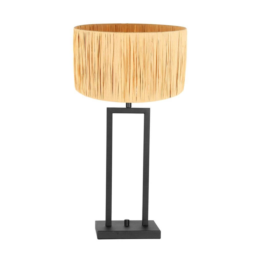 Table lamp Stang black with straw shade Steinhauer 8712746172034