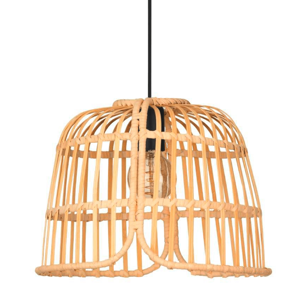 Rattan hanging lamp Glyneath Ø 37.5cm