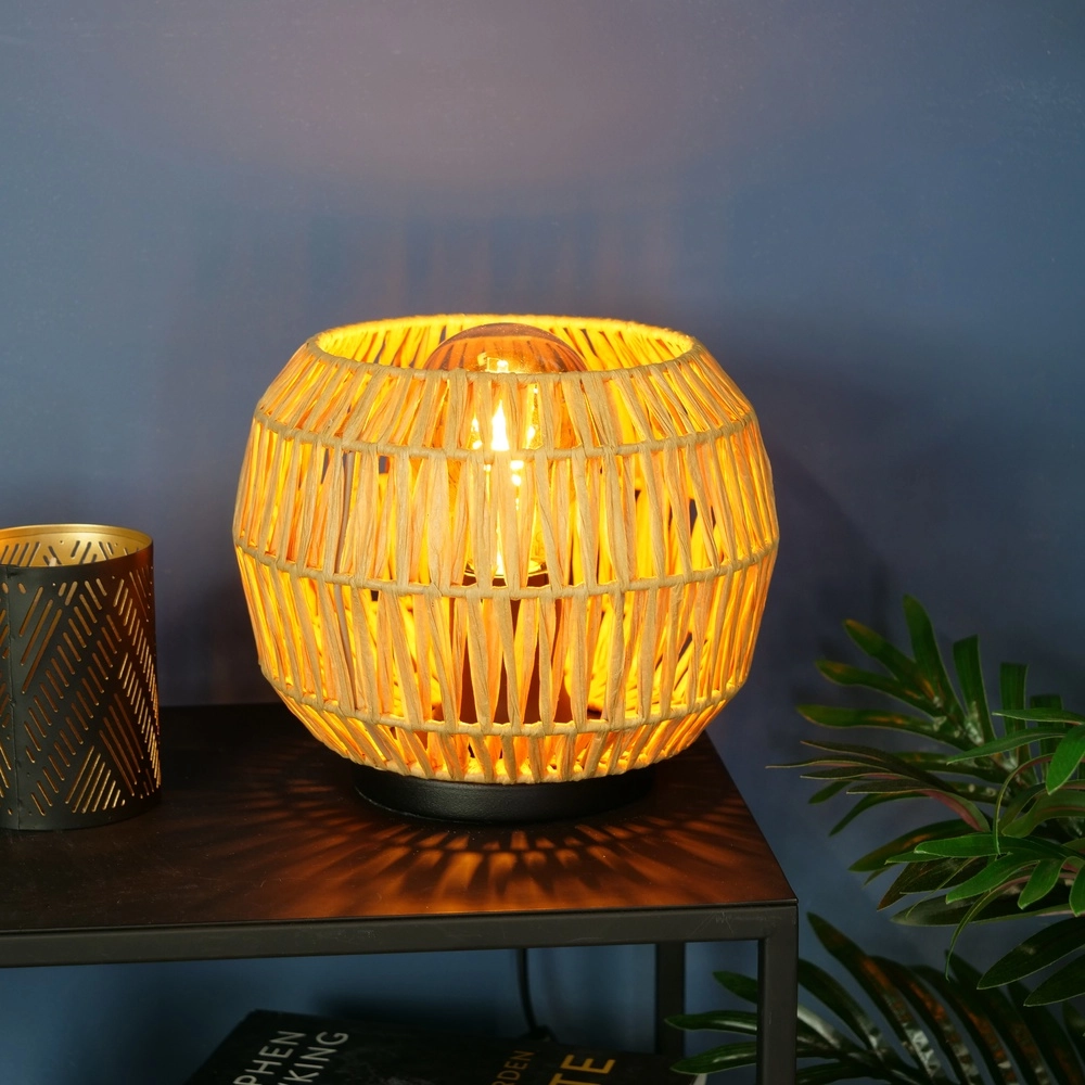 Rattan table lamp Sheldon Ø 21cm Eglo 9008606359806
