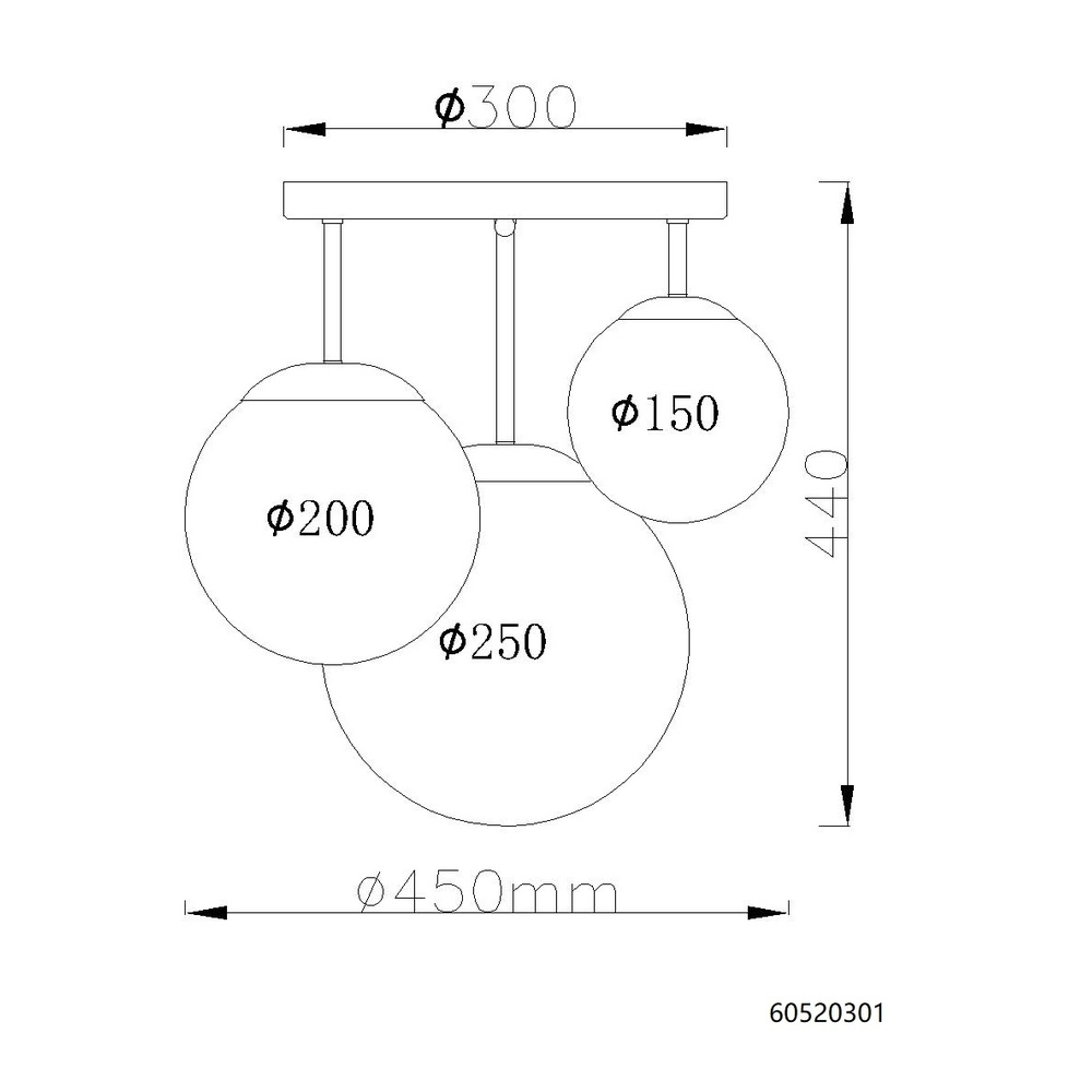 Ceiling lamp Kop nickel Globo 9007371519996