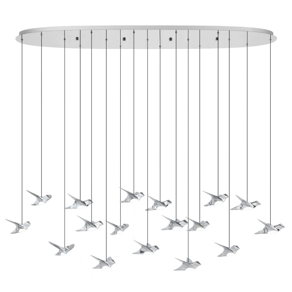 17-light hanging lamp Paratebueno 1 chrome