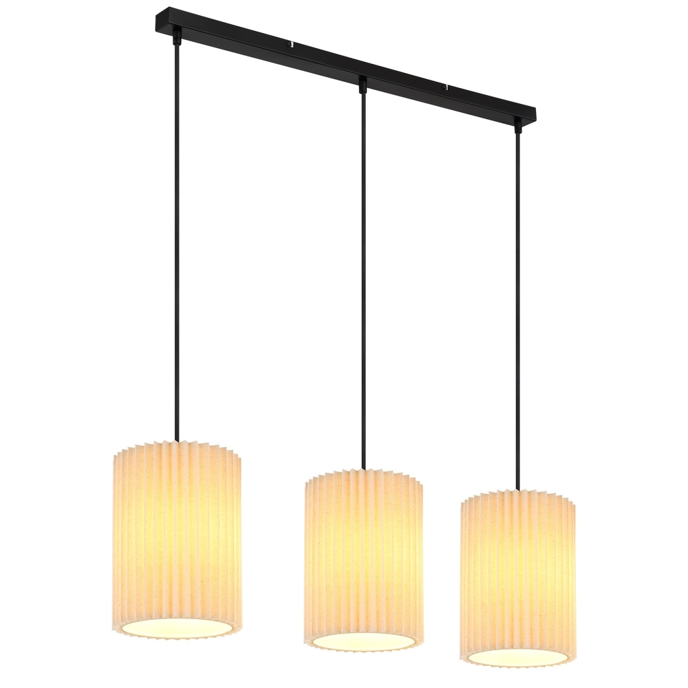 3-light pendant lamp Page black with white straight
