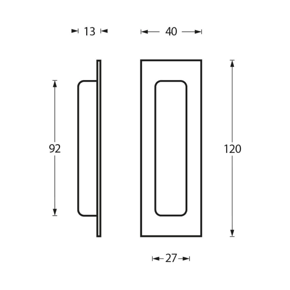Sliding door handle straight Alvro 12x4cm stainless steel Intersteel 8714186104651