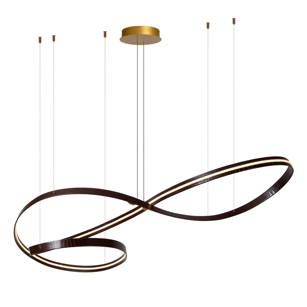 Modern led pendant light Slalom Coffee brown with effect Premium by Lucide 5411212135148