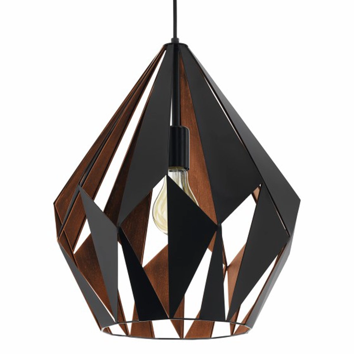 Pendant lamp Carlton 1 38cm black with copper Eglo 9002759498788