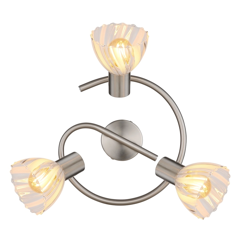 Ceiling lamp 3-lights Zachery nickel Globo 9007371533480