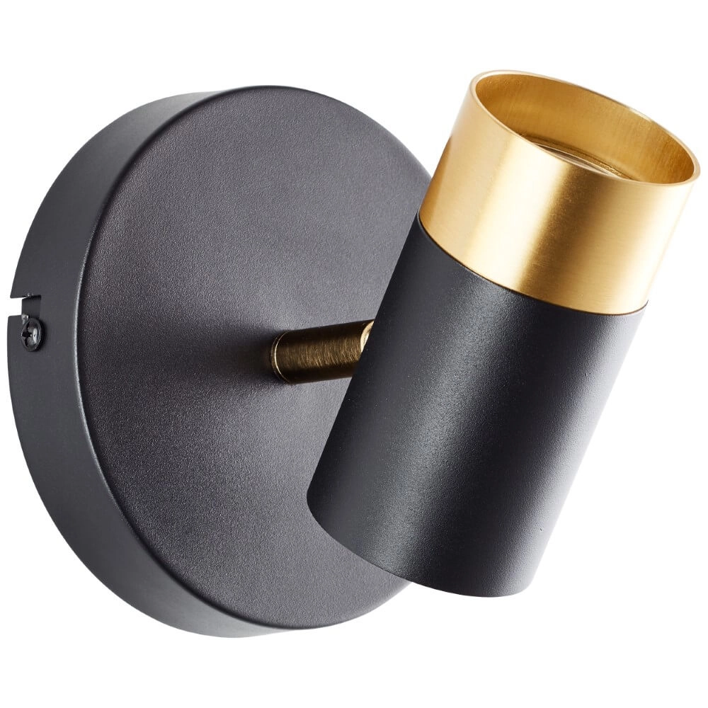 Surface-mounted spot Vigolo black with gold Brilliant 4004353441318