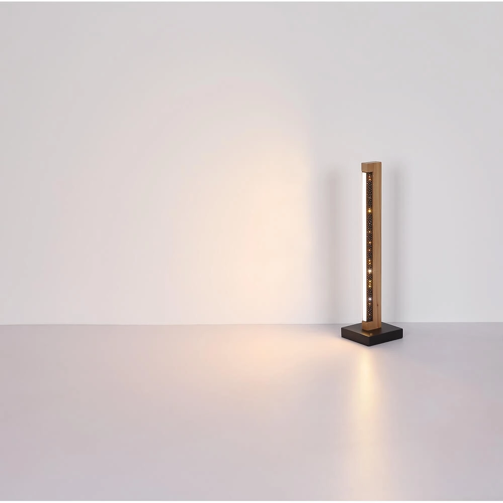 Design table lamp Starla black with wood 48cm Globo 9007371459292
