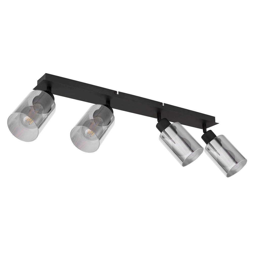 Ceiling lamp Hadera 4-light black with smoke glass Globo 9007371431229