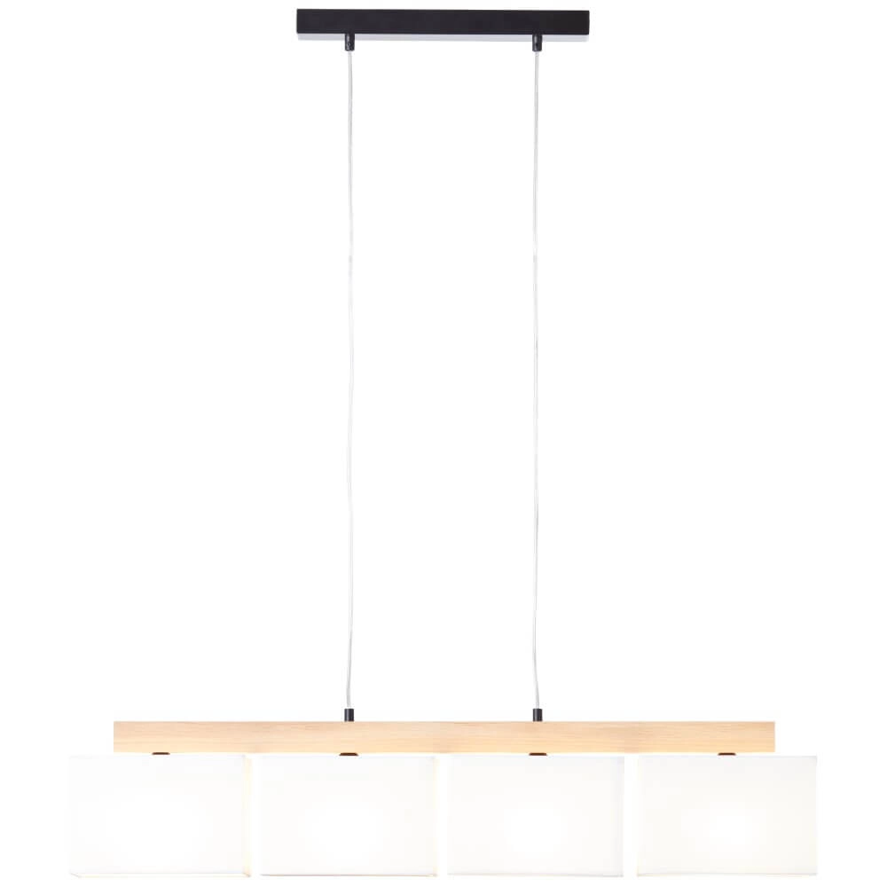 Hanging lamp Rayan white with wood Brilliant 4004353393662