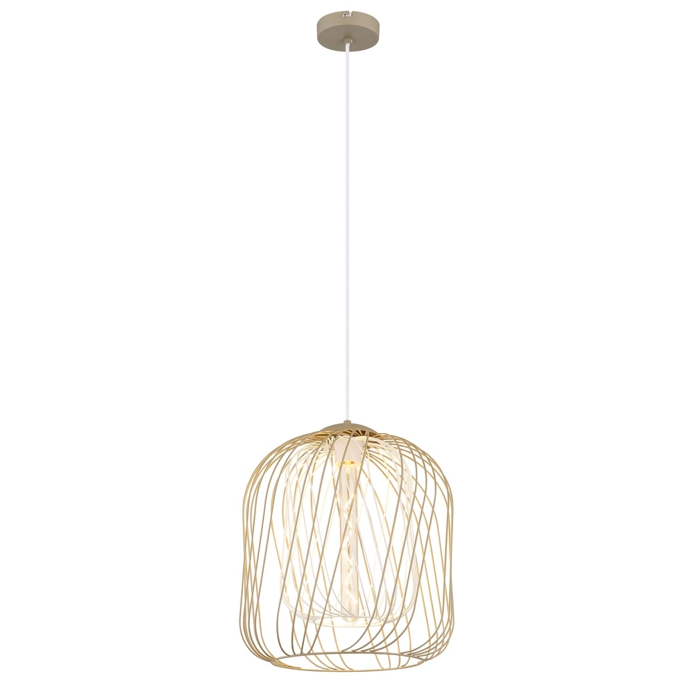 Pendant lamp Dichti sand brown Ø 35cm