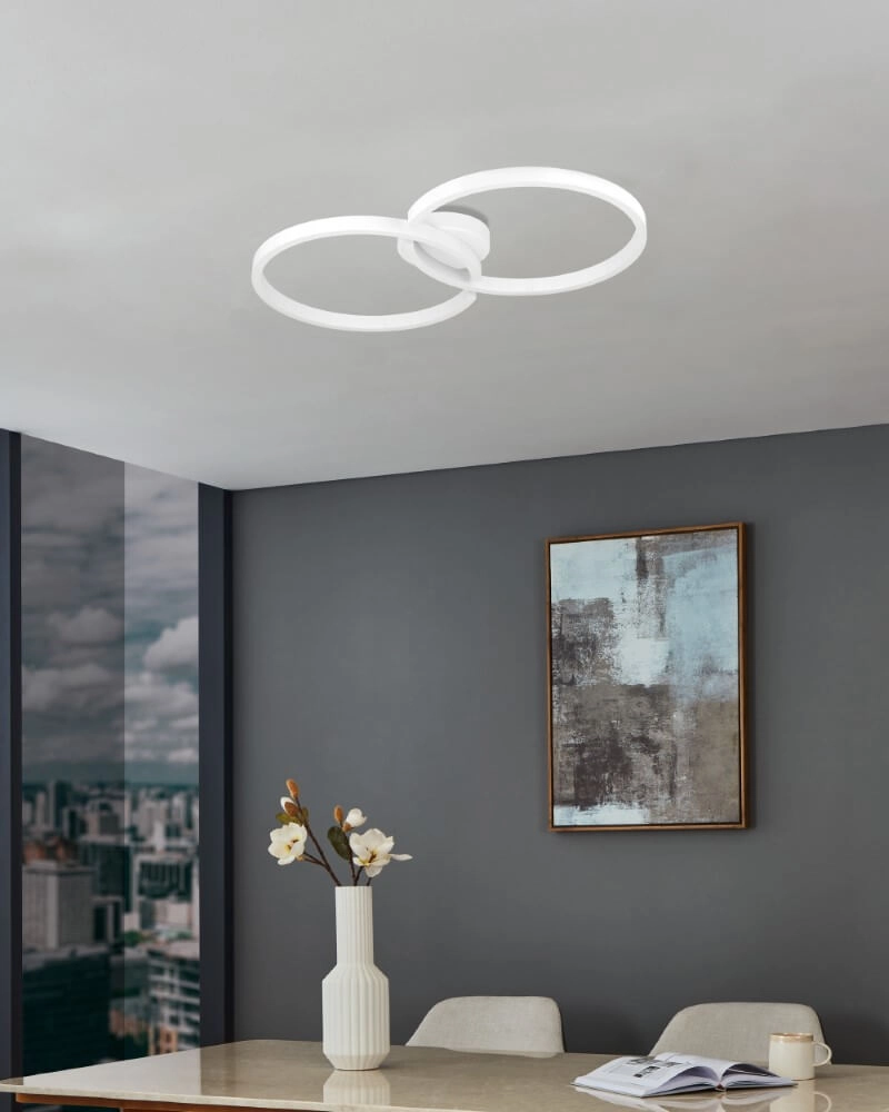 White LED ceiling light Amandolo 2-rings Eglo 9008606275069