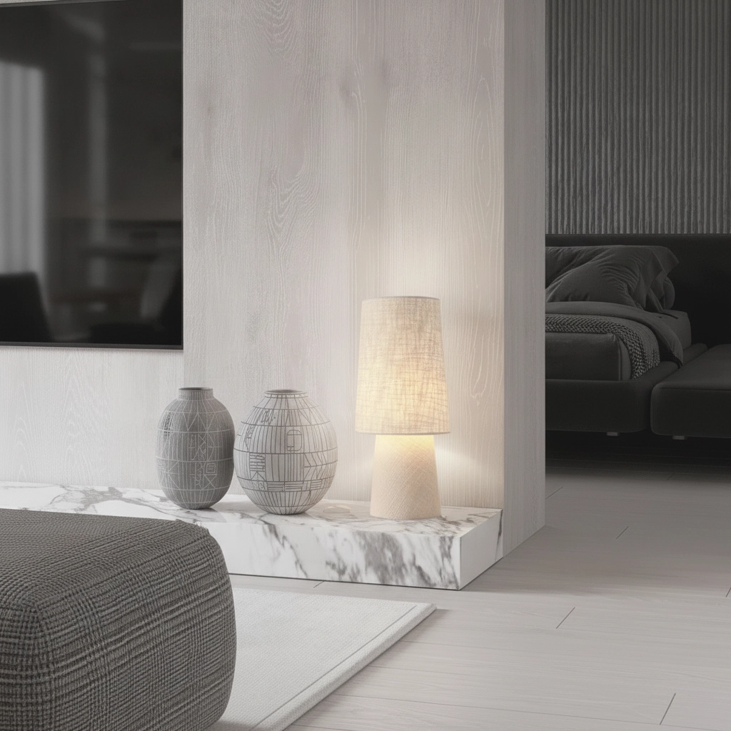 Japandi table lamp Nebia beige