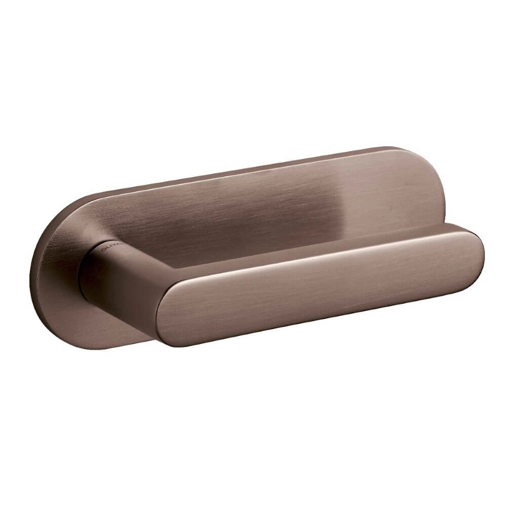 Door handle Link horizontal shield bronze matt