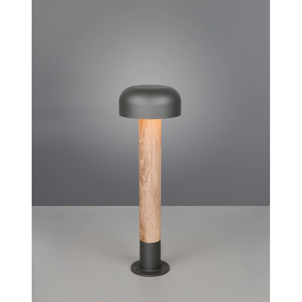 Garden lamp Fraser grey with wood 54cm Trio 4017807648584